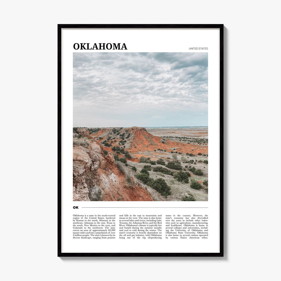 Oklahoma Travel Poster, framed poster mockup