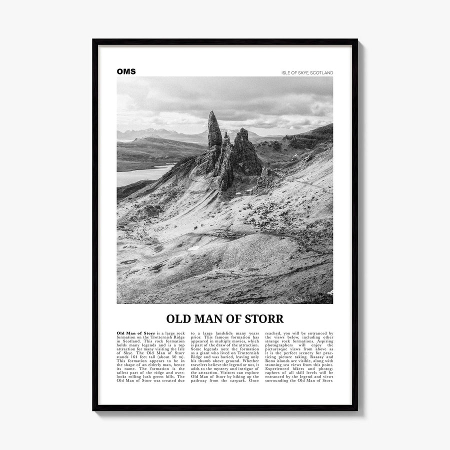 Old Man of Storr Newspaper Poster, framed poster mockup