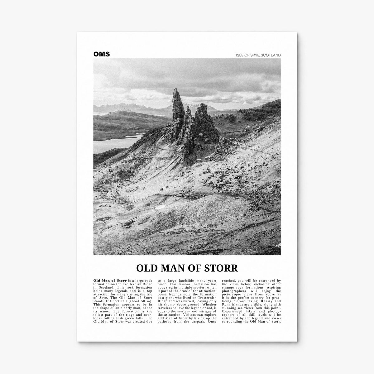 Old Man of Storr Newspaper Poster, print only (unframed)