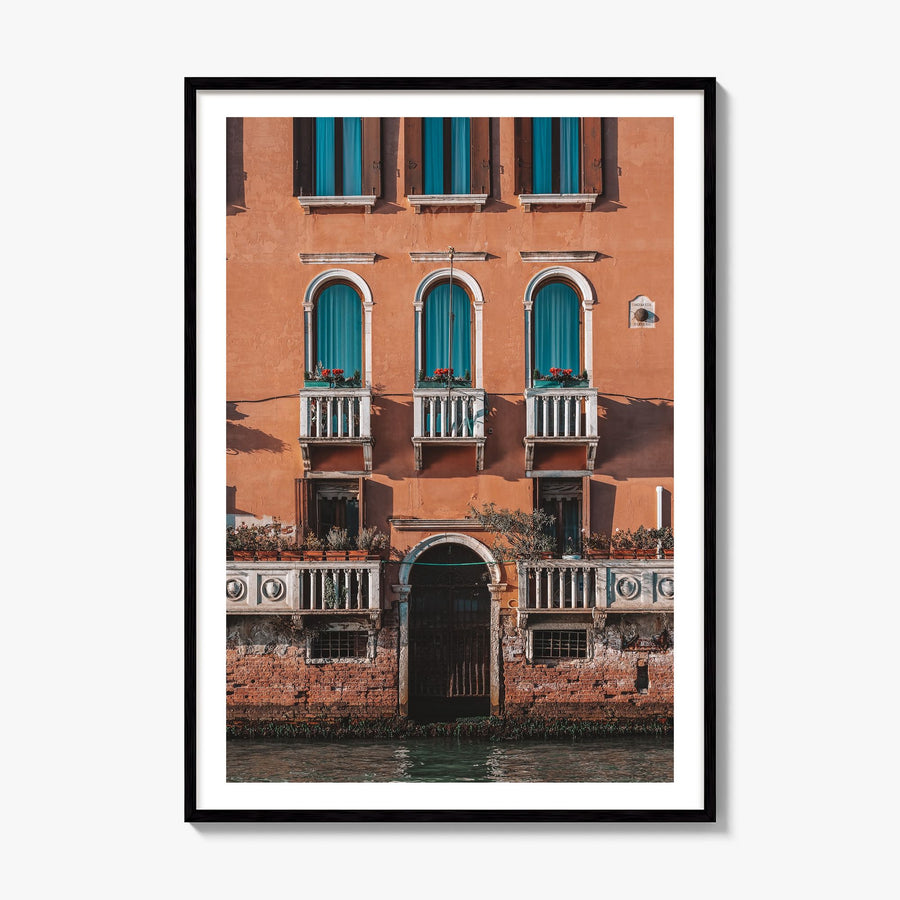 Old Palace Facade Photo Poster, framed poster mockup, white border
