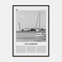 Old Saybrook Poster Black Wood / 8x12 in Nbourhood Travel B&W Poster