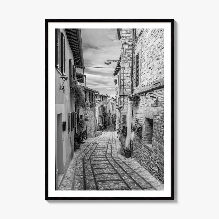 Old Town in Italy Photo Poster, framed poster mockup, white border