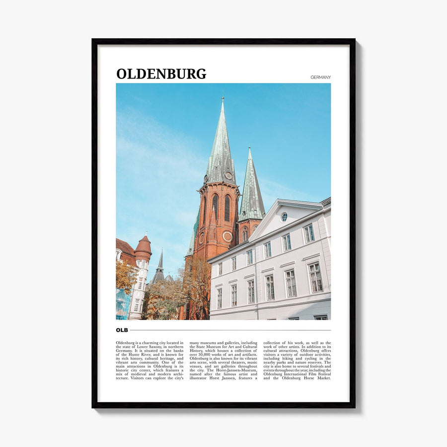Oldenburg Travel Poster, framed poster mockup