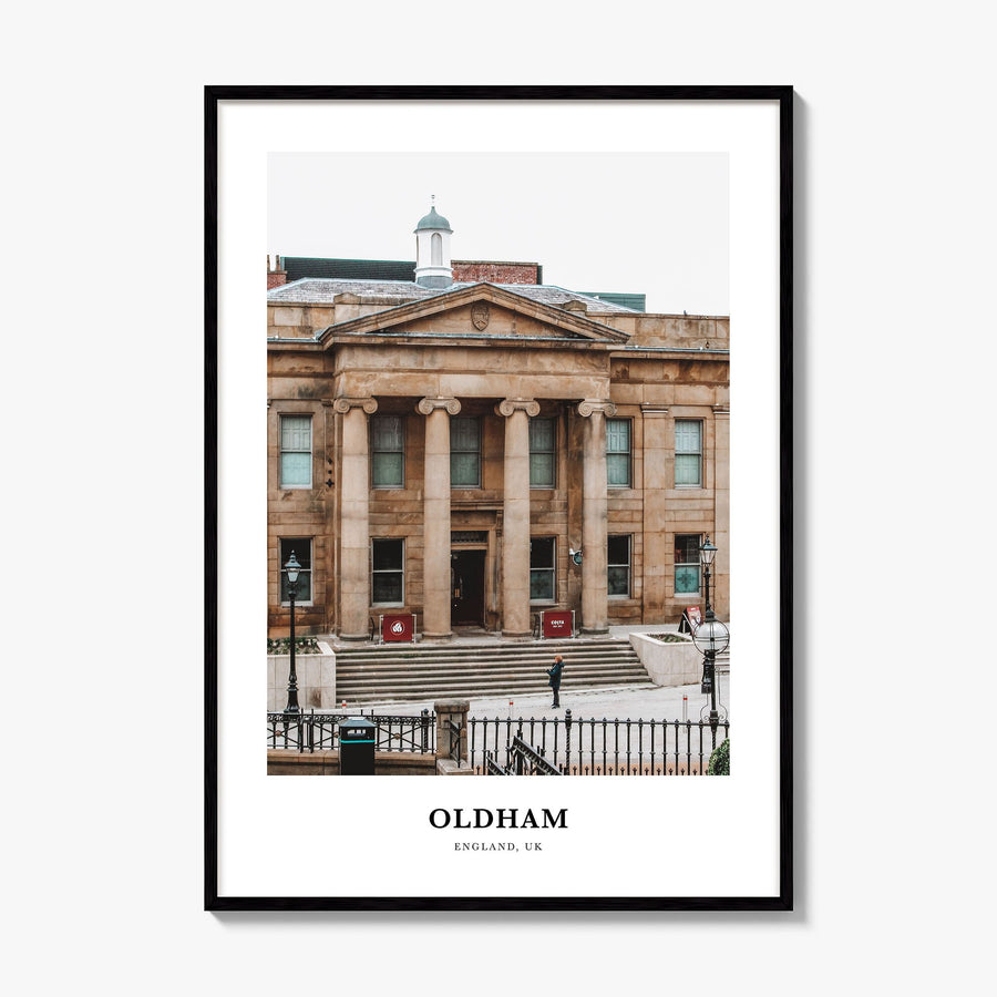 Oldham Classic Poster, framed poster mockup