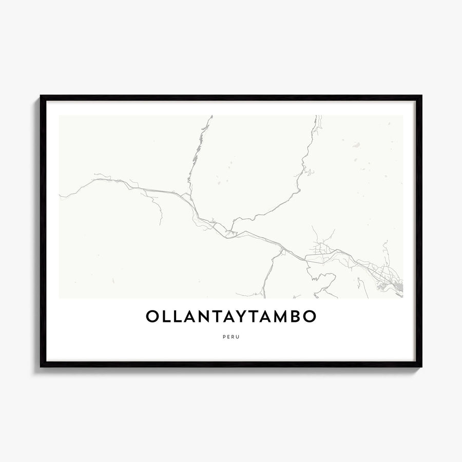 Ollantaytambo Map Poster, framed poster mockup