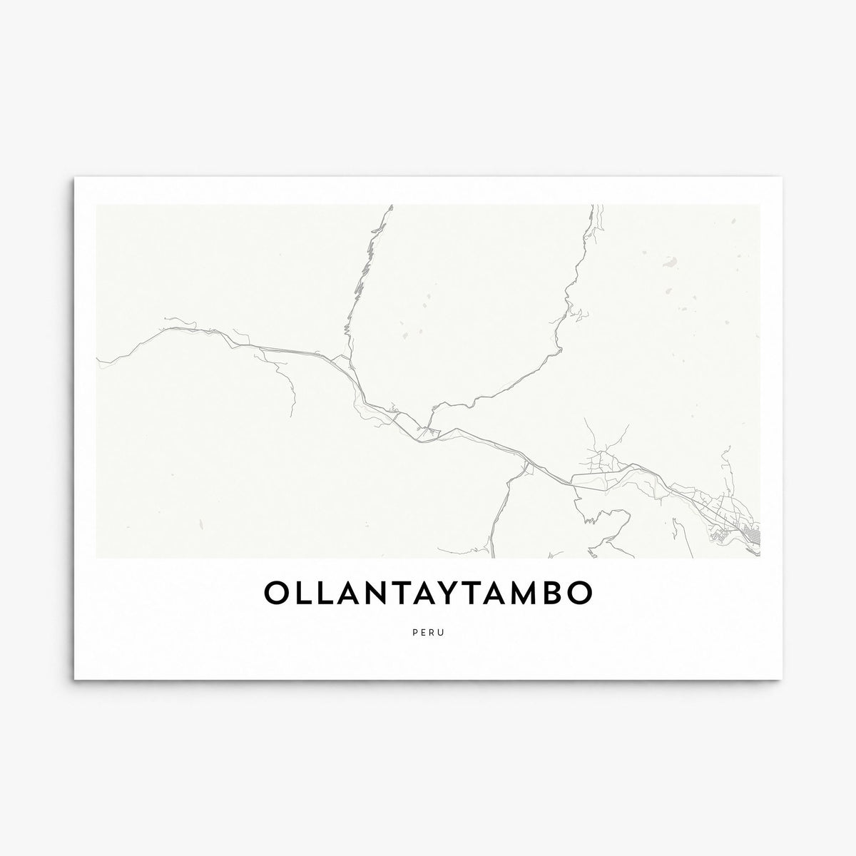 Ollantaytambo Map Poster, print only (unframed)