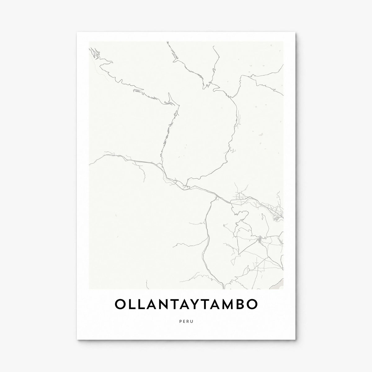 Ollantaytambo Map Poster, print only (unframed)