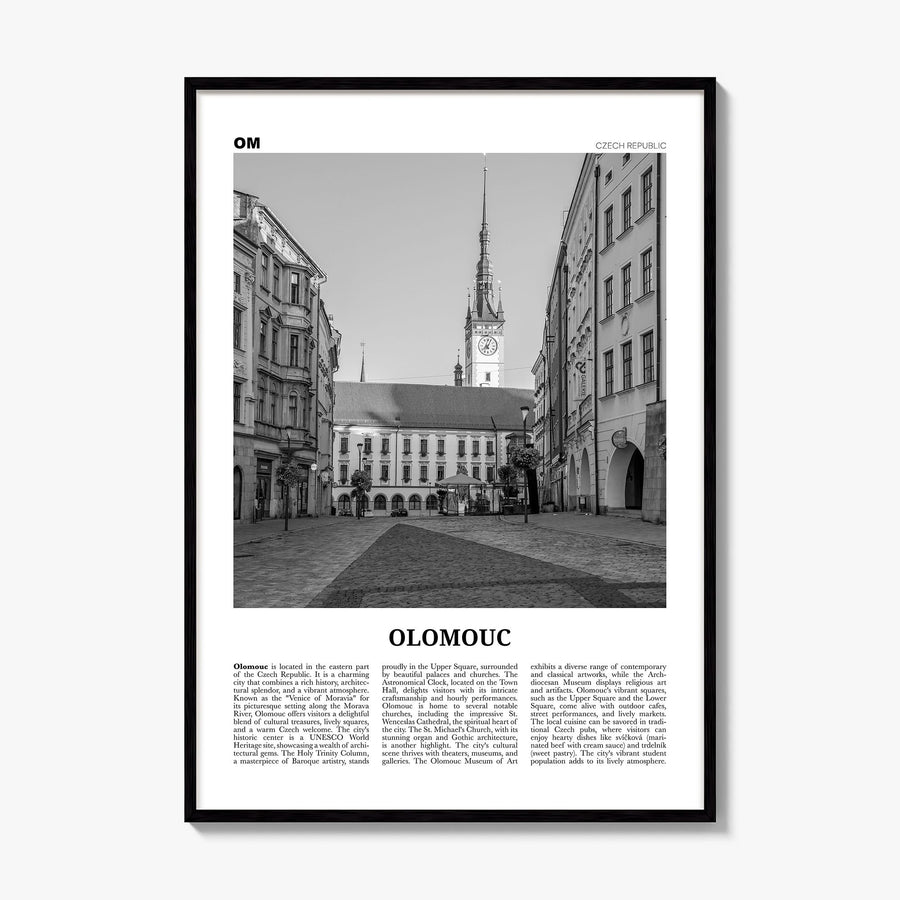 Olomouc Newspaper Poster, framed poster mockup