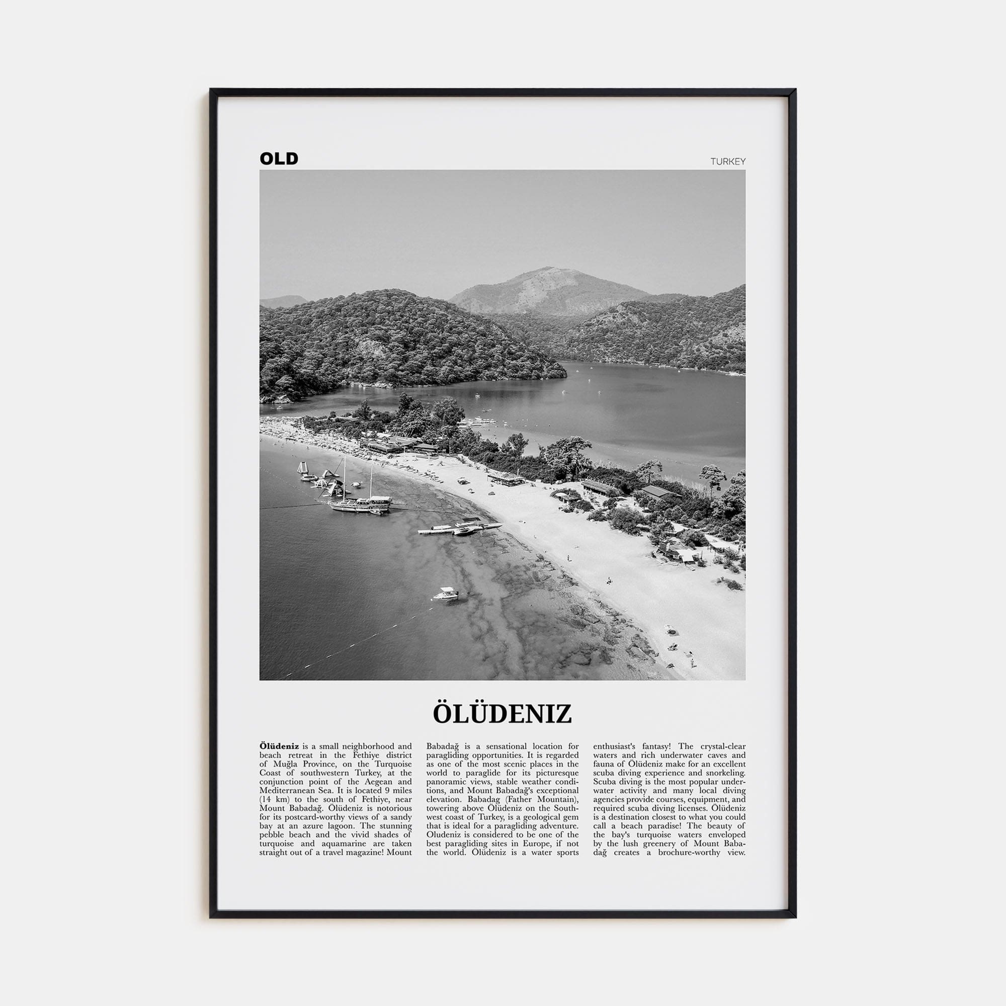 Ölüdeniz Poster None / 8x12 in Nbourhood Travel B&W Poster