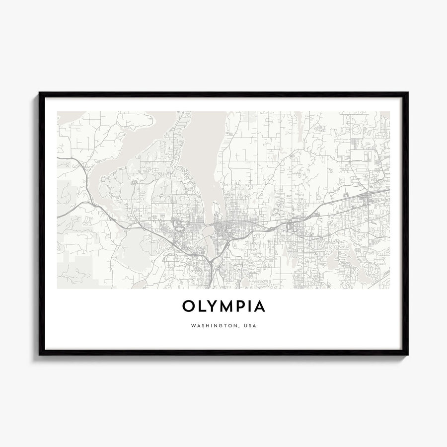 Olympia Map Poster, framed poster mockup