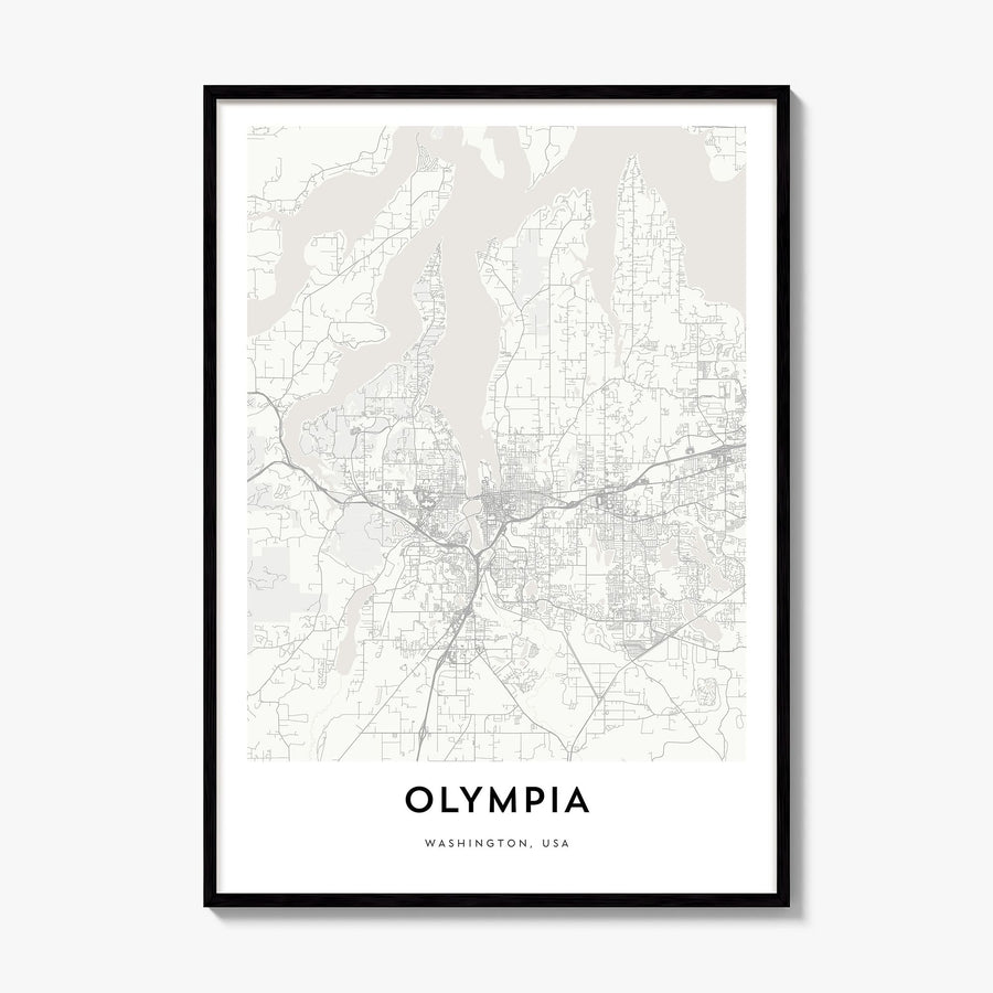 Olympia Map Poster, framed poster mockup