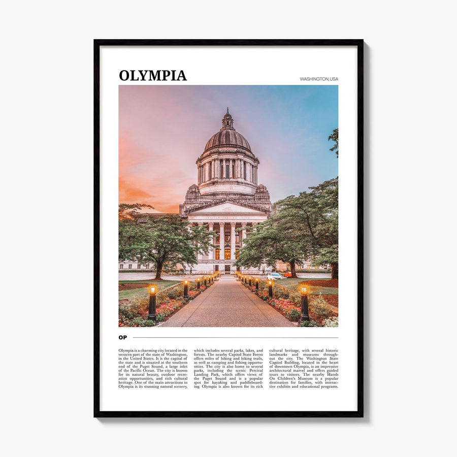 Olympia Travel Poster, framed poster mockup