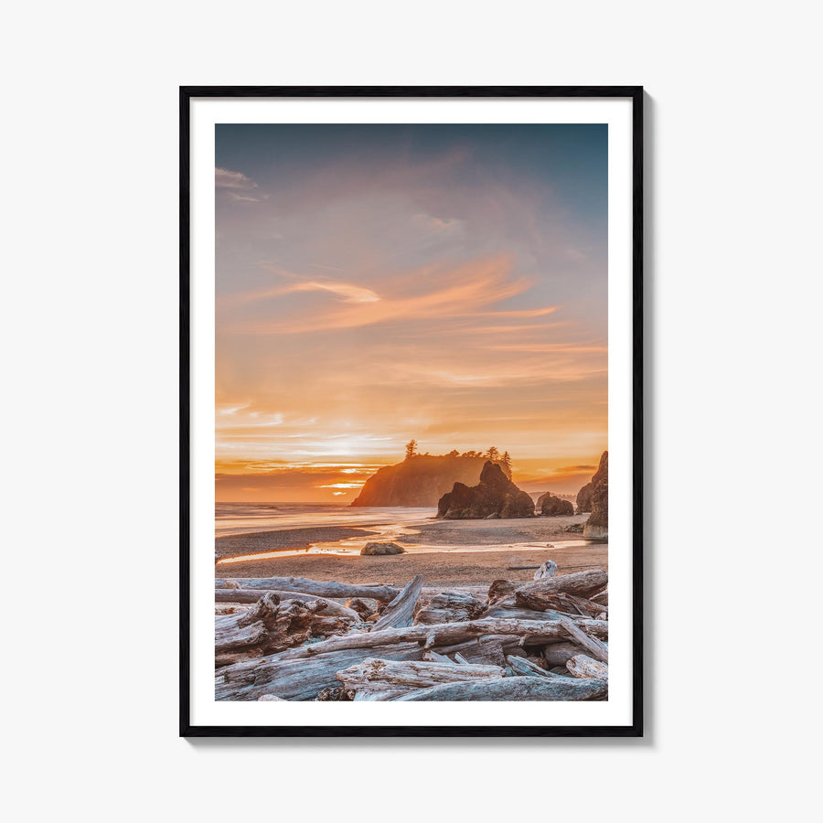 Olympic National Park colorful photo poster of Washington, USA – vertical wall art, unframed print shown in interior mockup