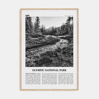 Olympic National Park Poster Natural Wood / 8x12 in Nbourhood Travel B&W Poster