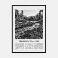 Olympic National Park Poster Black Wood / 8x12 in Nbourhood Travel B&W Poster