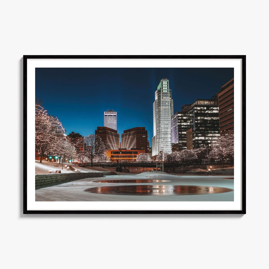 Omaha Photo Poster, framed poster mockup, white border