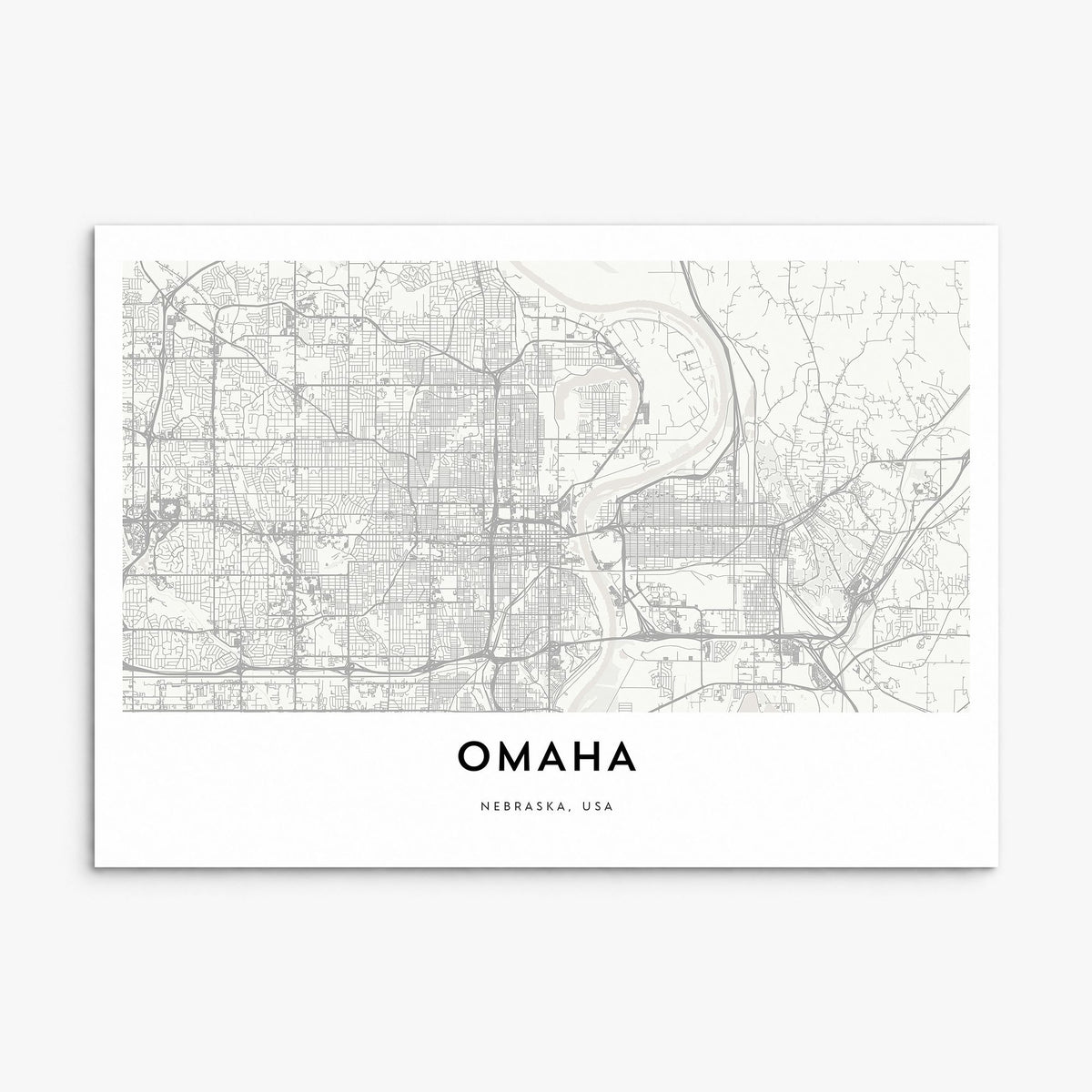 Omaha Map Poster, print only (unframed)