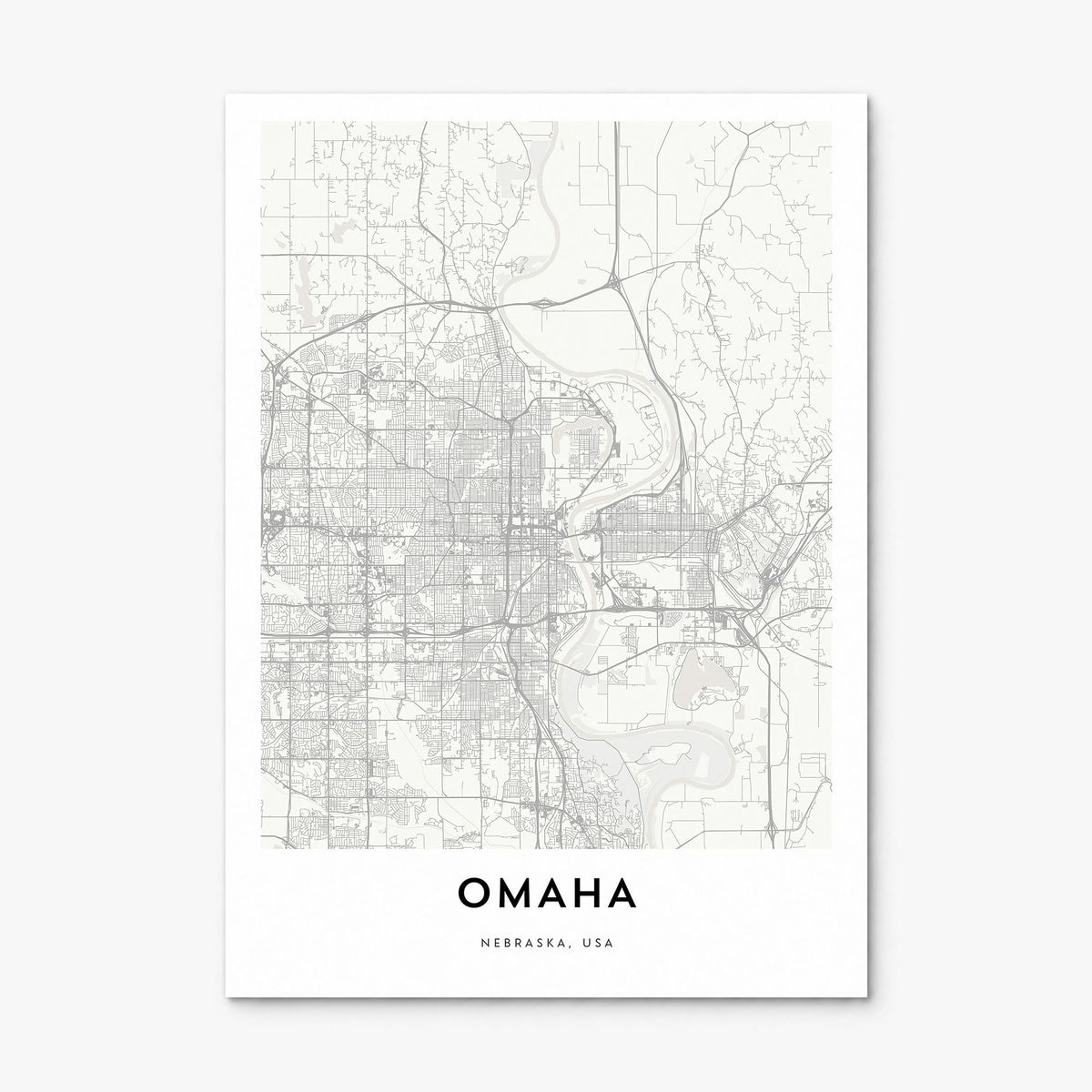 Omaha Map Poster, print only (unframed)