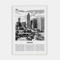 Omaha No 1 Poster White Wood / 8x12 in Nbourhood Travel B&W Poster