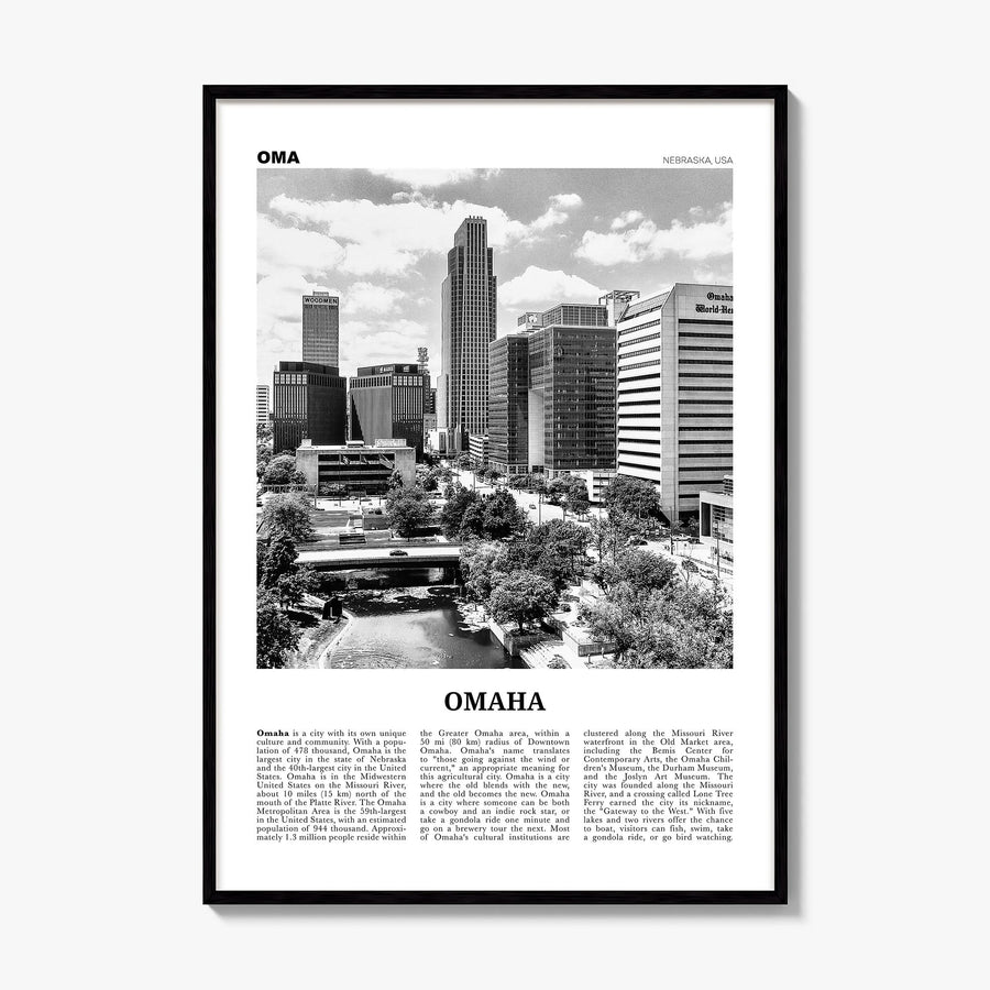 Omaha Newspaper No 1 Poster, framed poster mockup