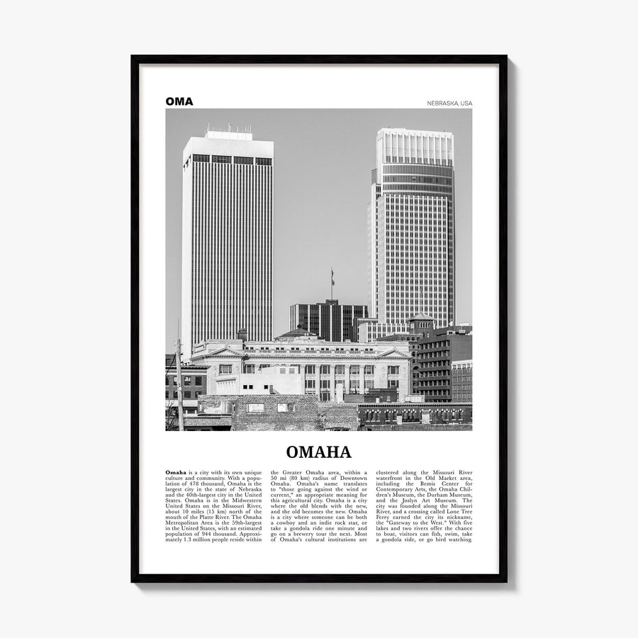 Omaha Newspaper No 2 Poster, framed poster mockup