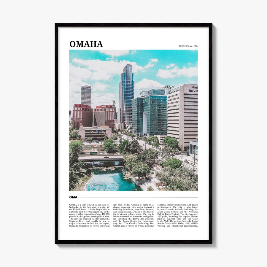 Omaha Travel Poster, framed poster mockup
