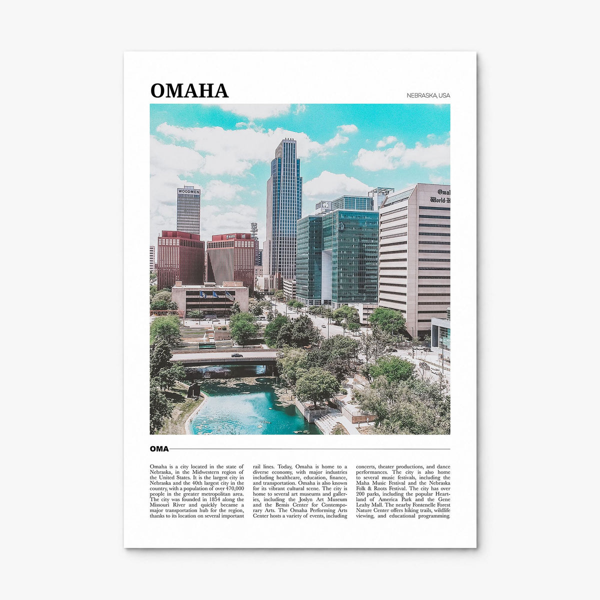 Omaha Travel Poster, print only (unframed)