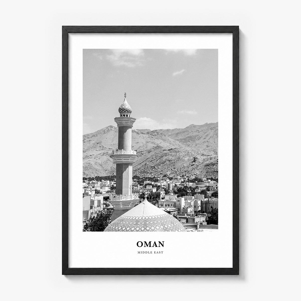Oman Classic Poster in a black wood frame