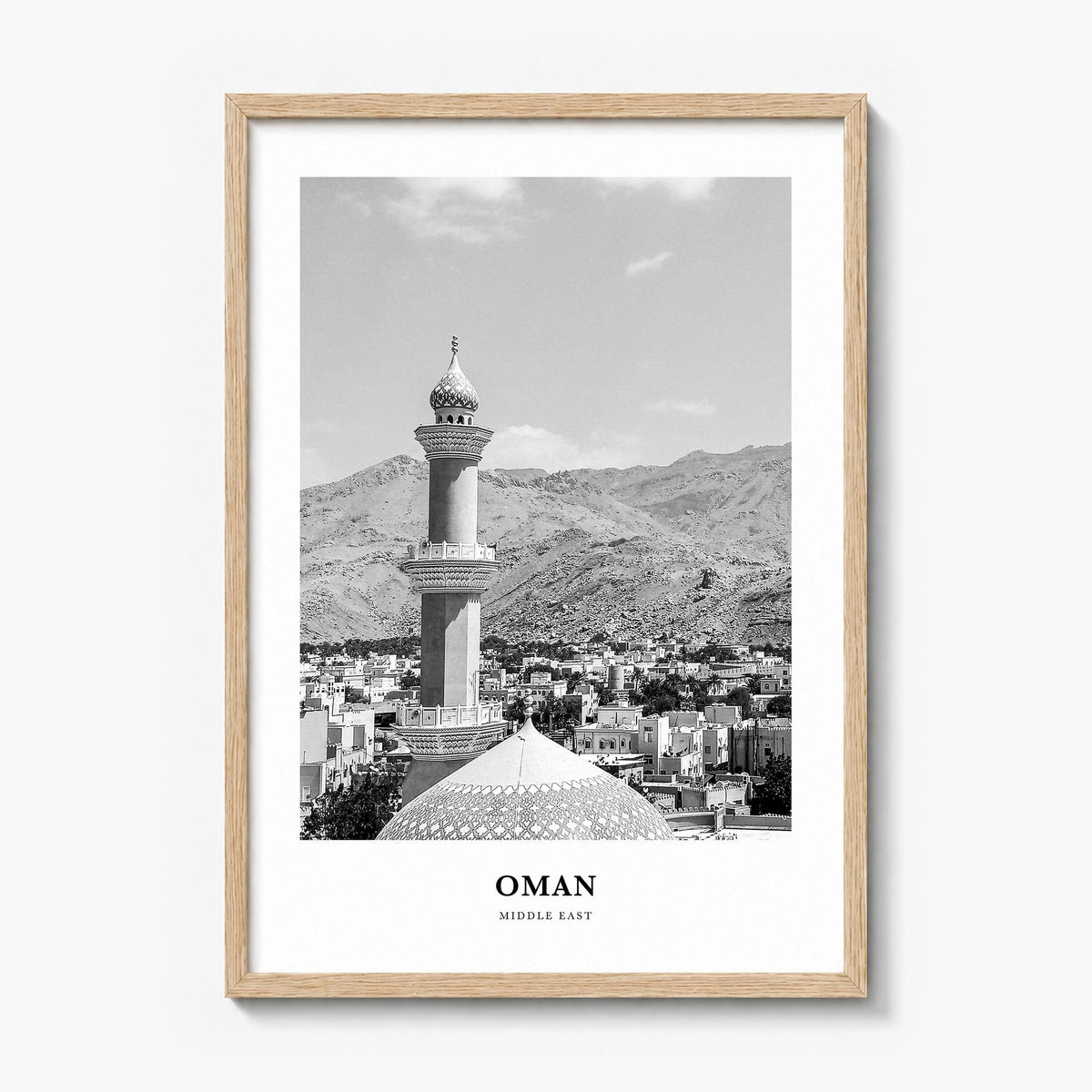 Oman Classic Poster in a natural wood frame