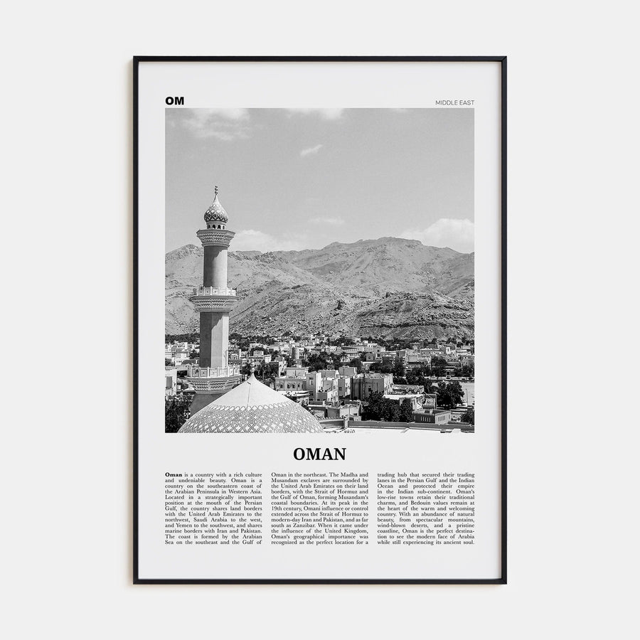 Oman Poster None / 8x12 in Nbourhood Travel B&W Poster