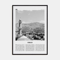 Oman Poster Black Wood / 8x12 in Nbourhood Travel B&W Poster