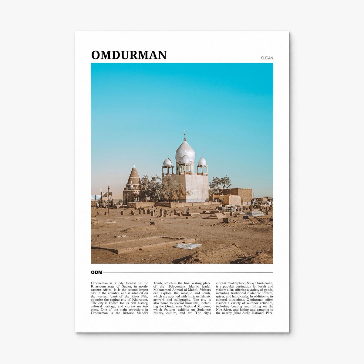 Omdurman Travel Poster, print only (unframed)