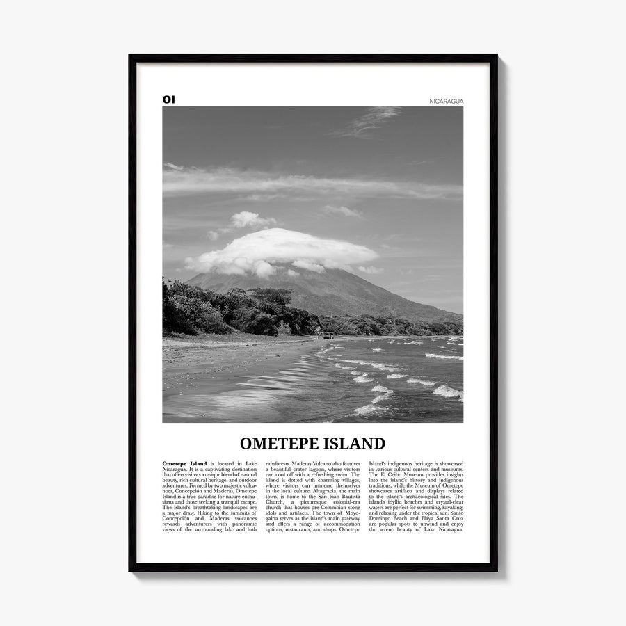 Ometepe Newspaper Poster, framed poster mockup