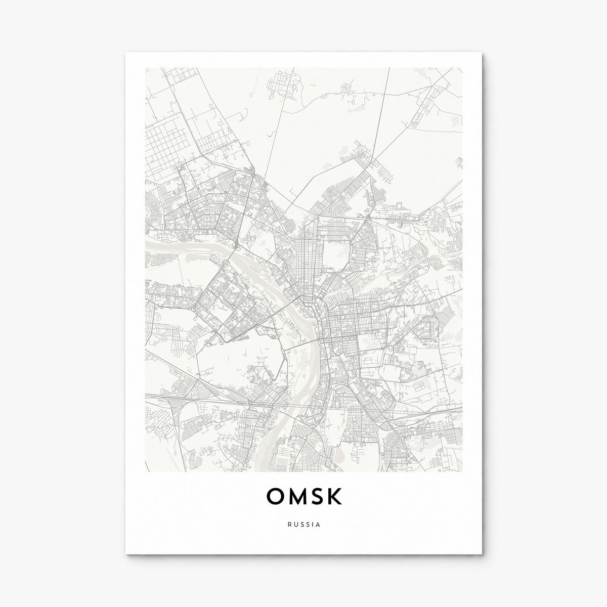 Omsk Map Poster, print only (unframed)