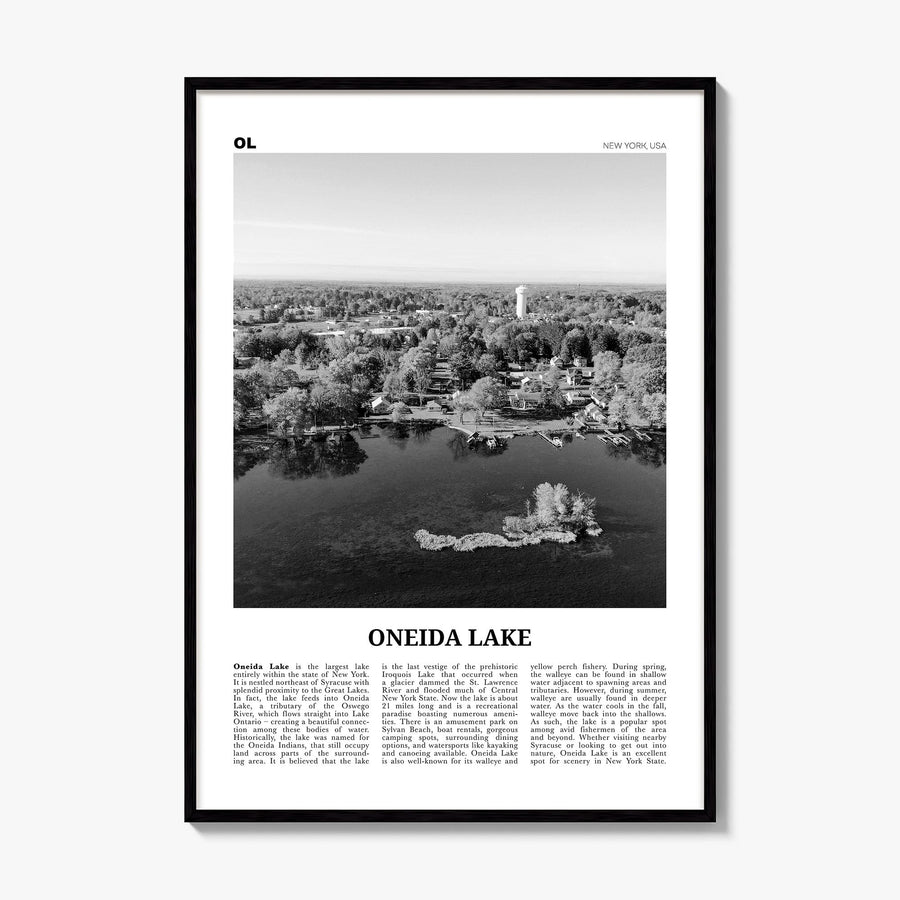 Oneida Lake Newspaper Poster, framed poster mockup