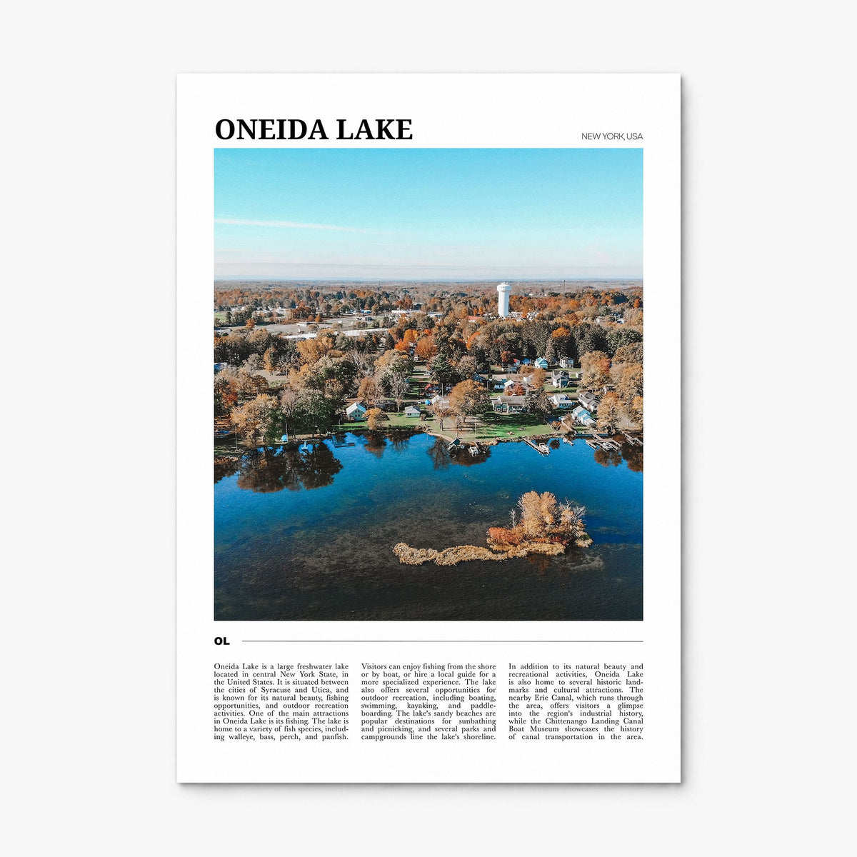 Oneida Lake Travel Poster, print only (unframed)