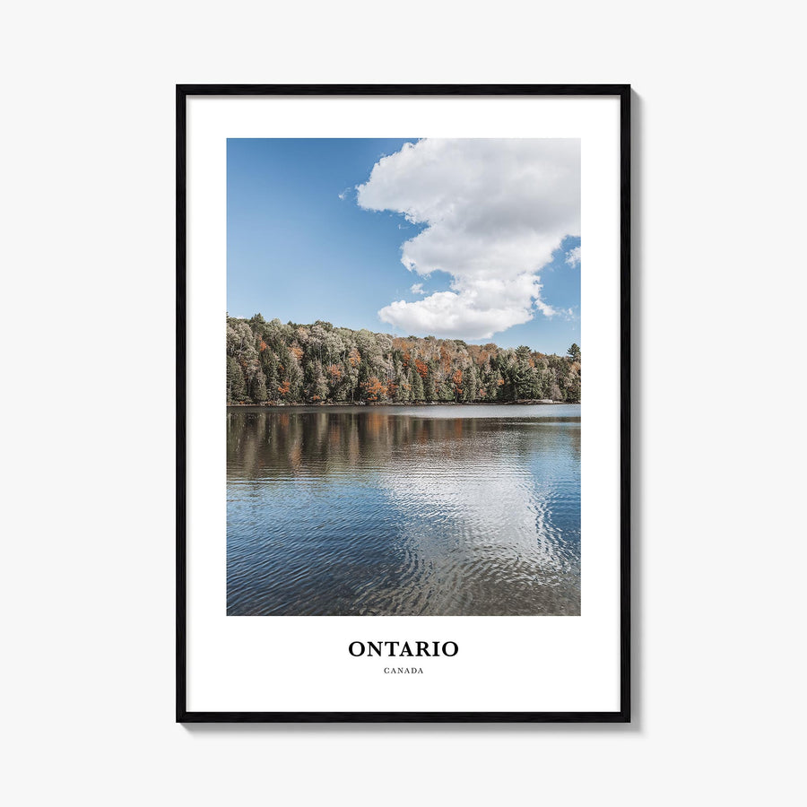Ontario colorful classic poster of Canada – vertical wall art, unframed print shown in interior mockup