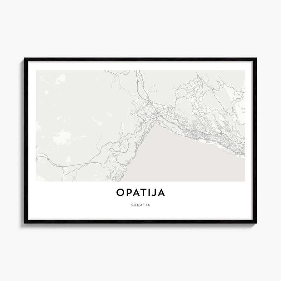Opatija Map Poster, framed poster mockup