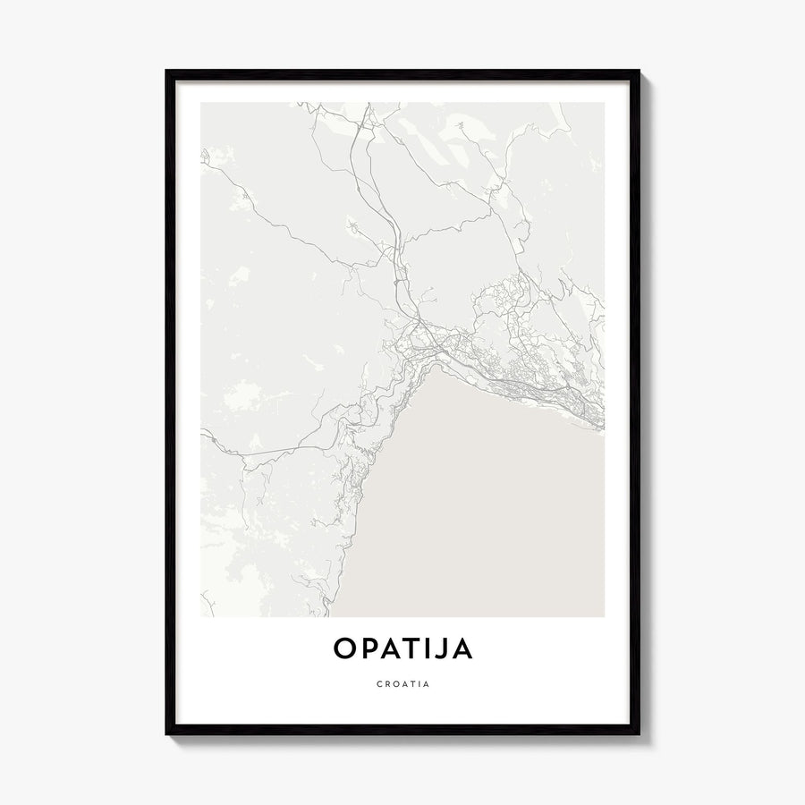 Opatija Map Poster, framed poster mockup