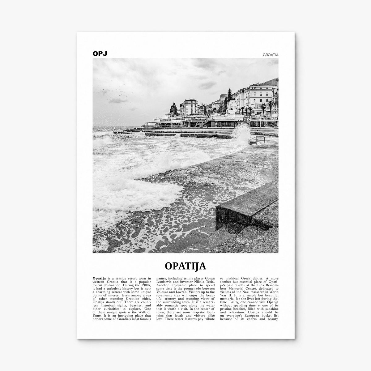 Opatija Newspaper Poster, print only (unframed)