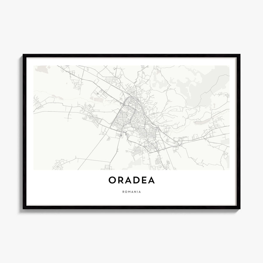Oradea Map Poster, framed poster mockup