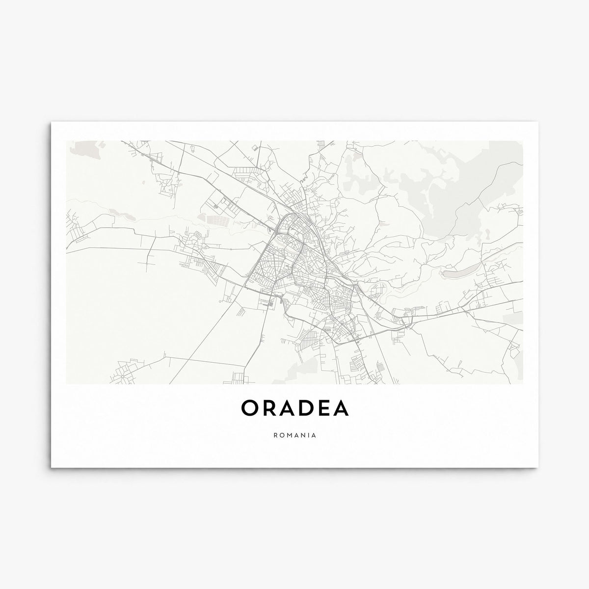 Oradea Map Poster, print only (unframed)