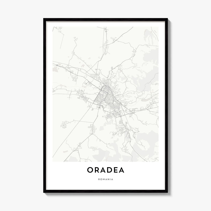 Oradea Map Poster, framed poster mockup