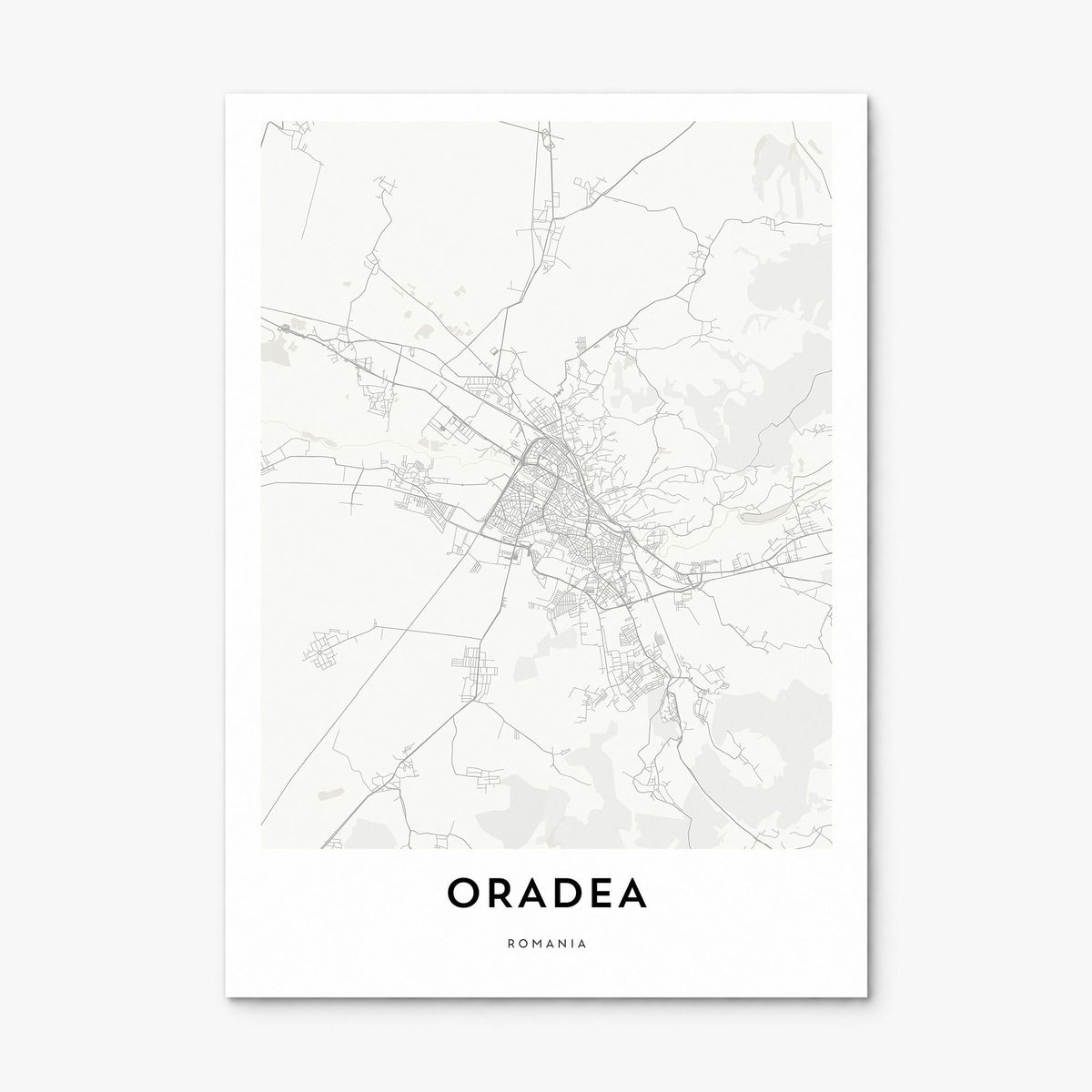 Oradea Map Poster, print only (unframed)