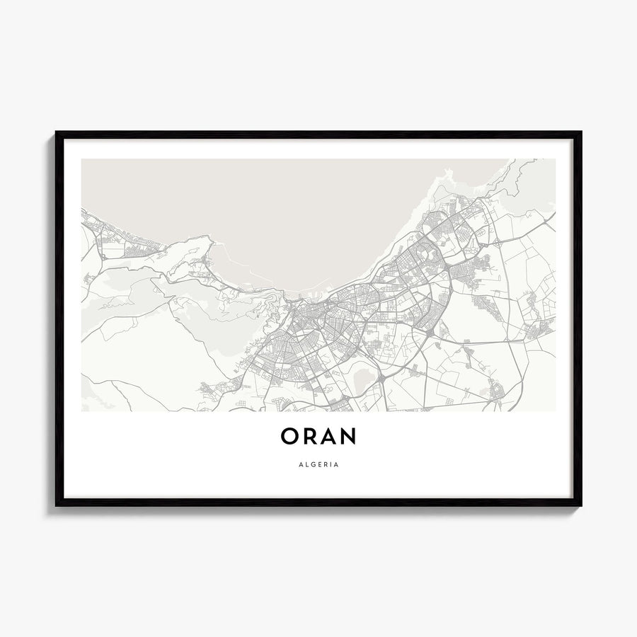 Oran Map Poster, framed poster mockup