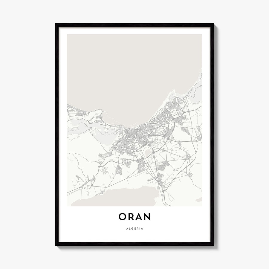 Oran Map Poster, framed poster mockup