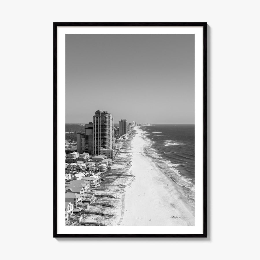 Orange Beach Photo Poster, framed poster mockup, white border
