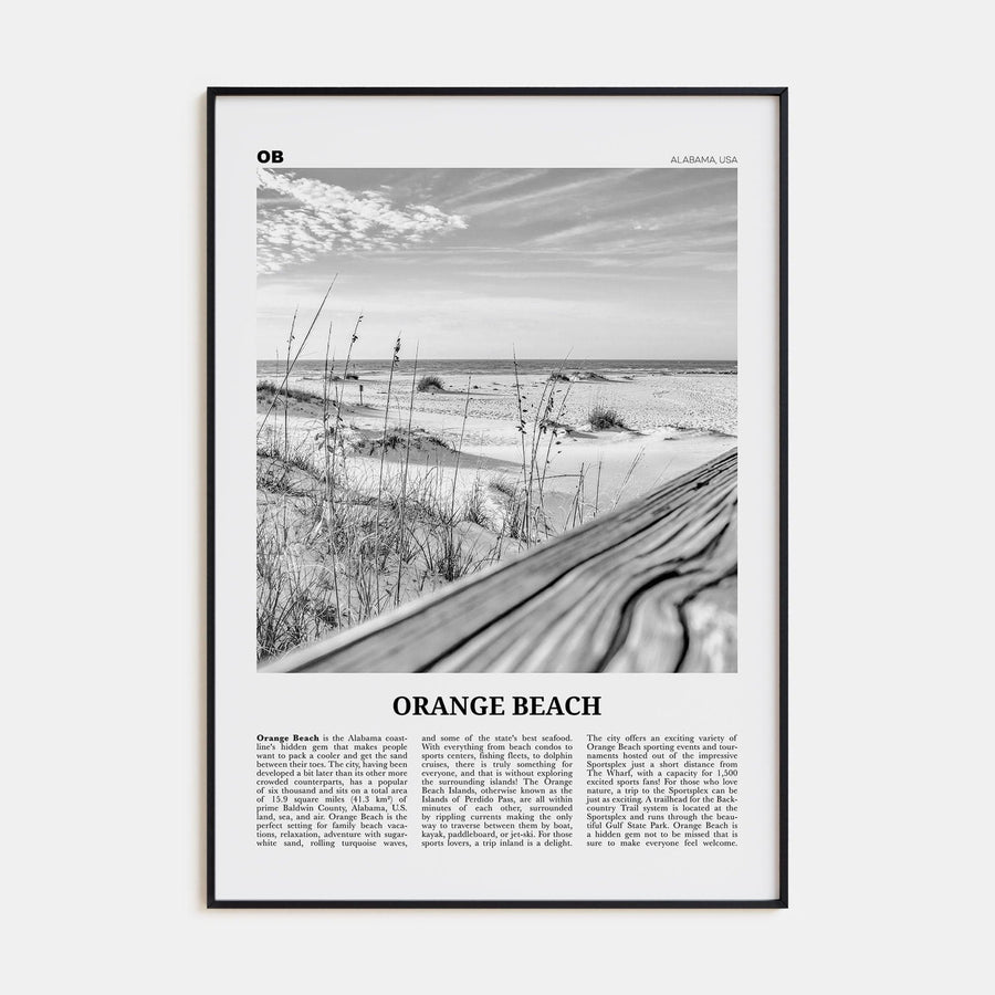 Orange Beach Poster None / 8x12 in Nbourhood Travel B&W Poster