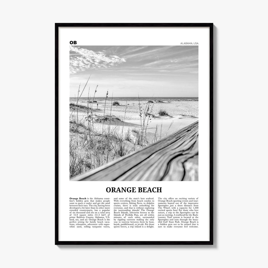 Orange Beach Newspaper Poster, framed poster mockup