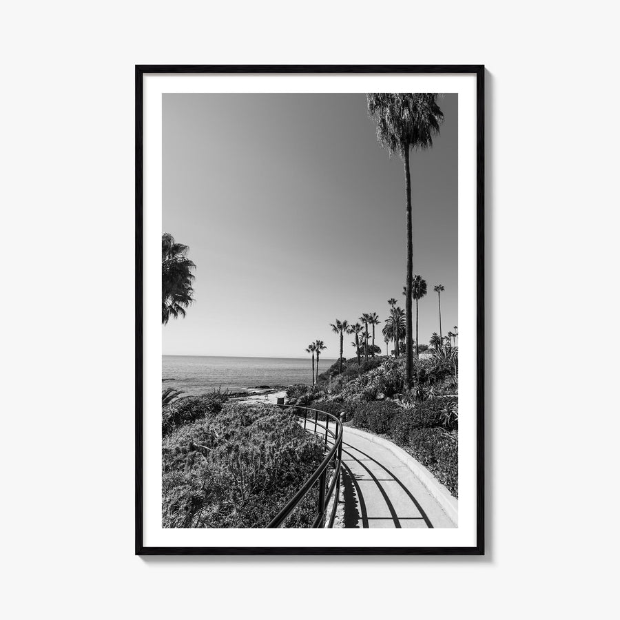 Orange County no. 1 black & white photo poster of California, USA – vertical wall art, unframed print shown in interior mocku